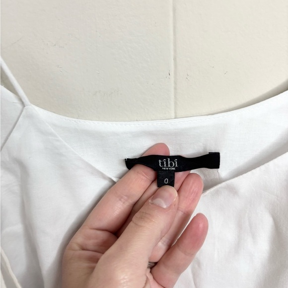 TIBI white cotton 2 piece dress set cover up mini dress size 0 - Picture 6 of 7